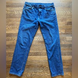 Outerknown SEA Jeans. Faded indigo. Straight fit. 34x34